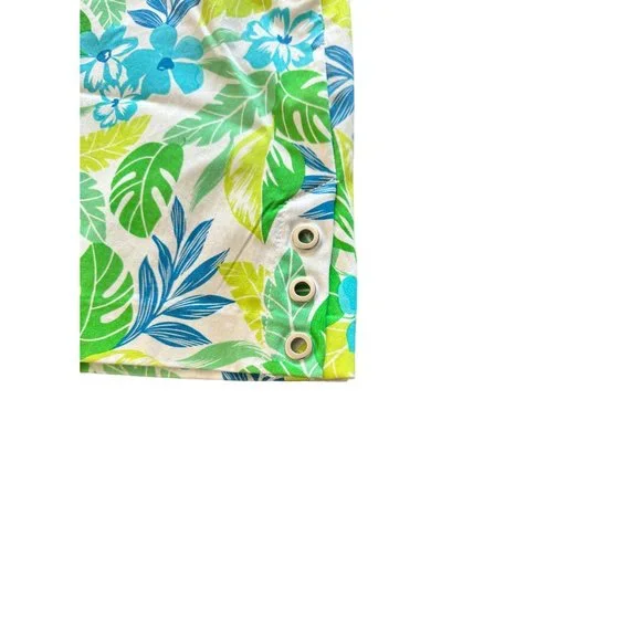 Hearts of Palm Skort Blue Green Flower Leaf Design Women Size 18 - Picture 2 of 7